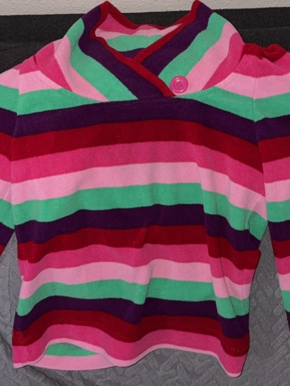 Vintage Circo Girls 4T Colorful Striped Fleece Pullover Sweater